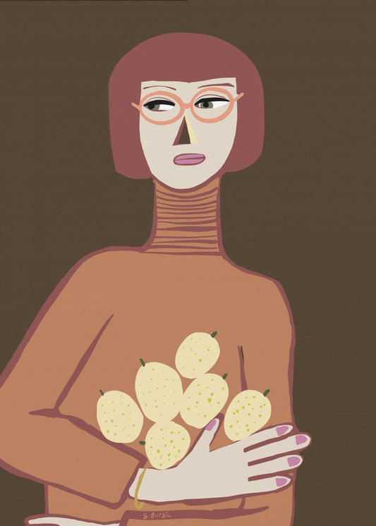 Dame met citroenen | Poster