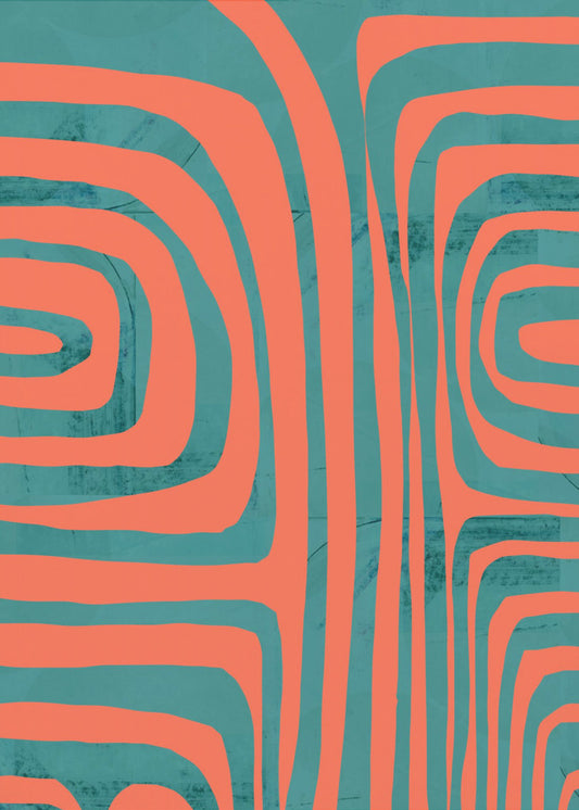 Turquoise &amp; Coral Abstraction 2 | Canvas