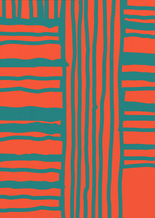 Turquoise &amp; Coral Abstraction 4 | Canvas