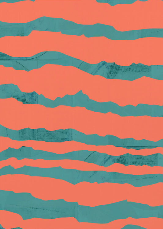Turquoise &amp; Coral Abstraction 3 | Canvas