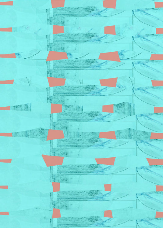 Turquoise &amp; Coral Abstraction 8 | Canvas