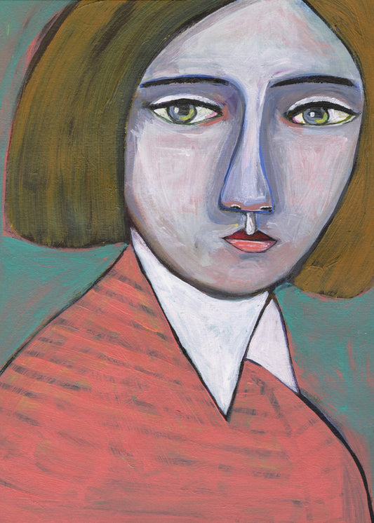 Lady in Melon Jumper | Canvas