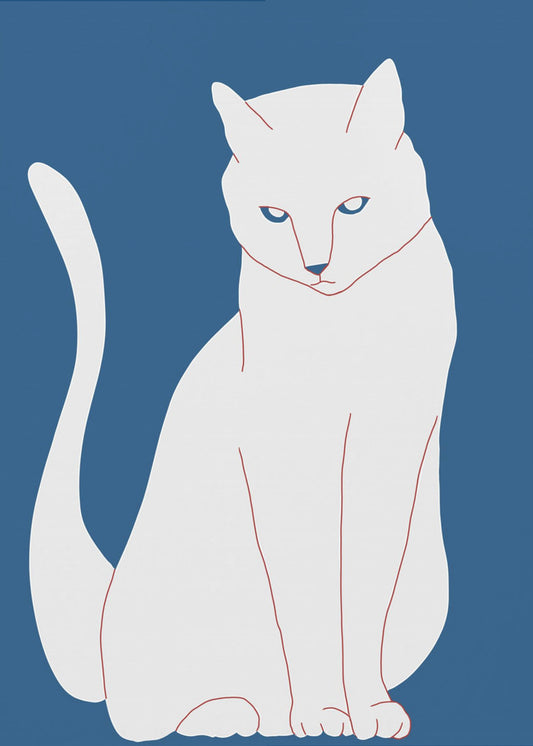 White and blue cat | Canvas