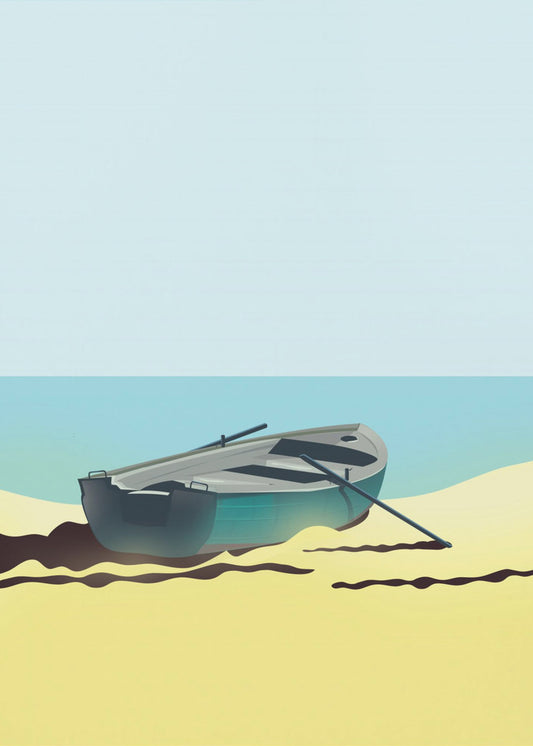 Boot op het strand | Canvas