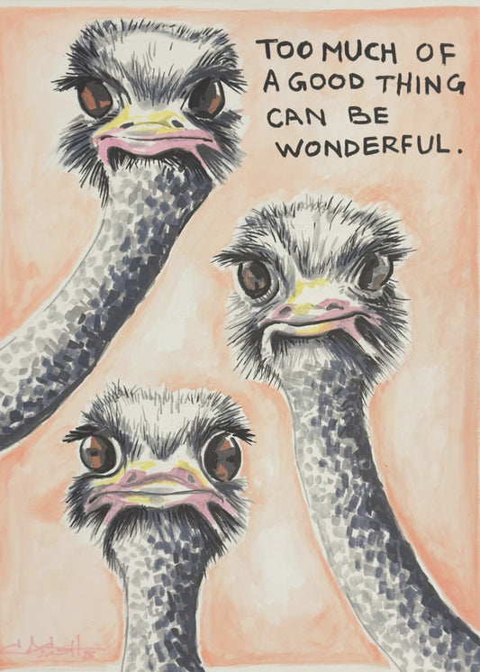 Te veel van het goede Struisvogel | Canvas