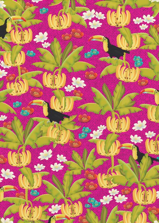Bananen en toekans patroon | Canvas