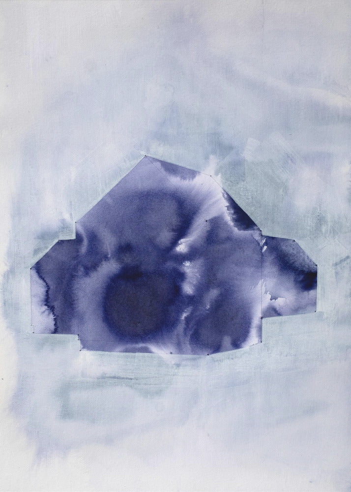 Geometrische vorm in diep indigo | Canvas