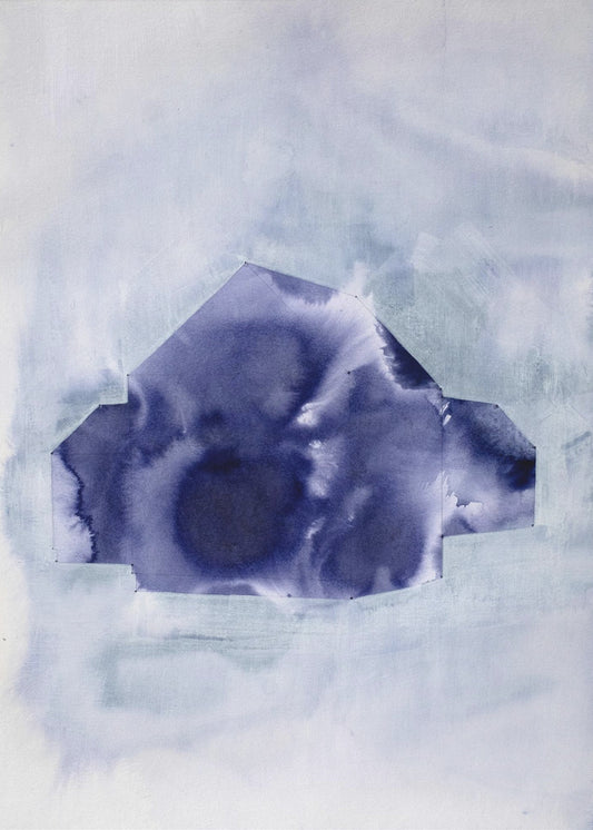 Geometrische vorm in diep indigo | Canvas