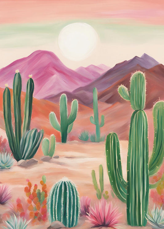 Een levendig woestijnlandschap | Canvas