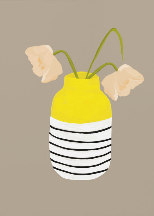 Gestreepte vaasbloemen | Poster