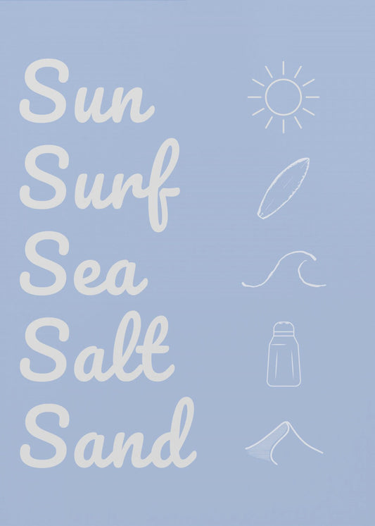 Sun Surf Zeezout Zand Lichtblauw | Canvas
