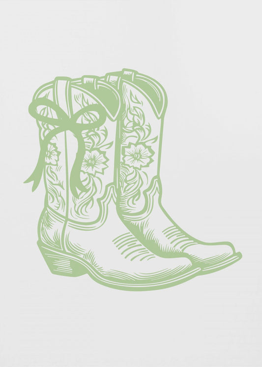 Cowboylaarzen met bloemenmotief | Canvas