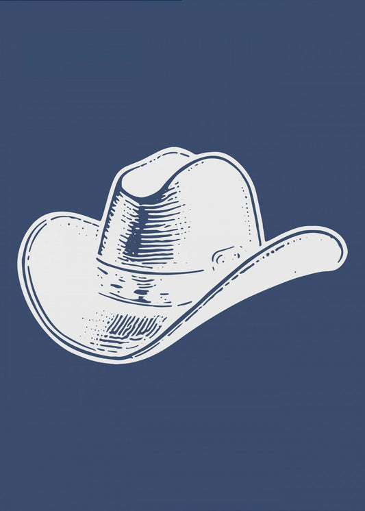 Marineblauwe cowboyhoed | Canvas