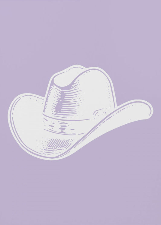 Paarse cowboyhoed | Canvas