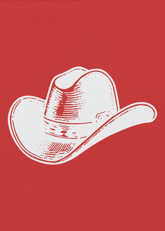 Rode cowboyhoed | Canvas