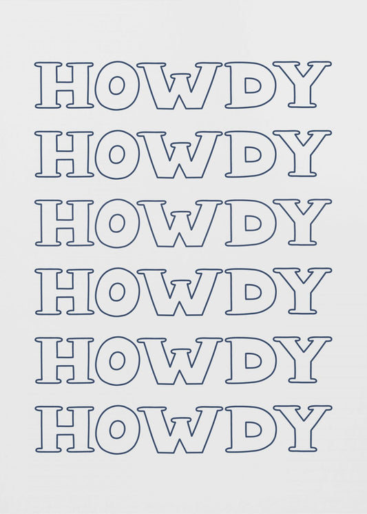 Marineblauw Howdy | Canvas