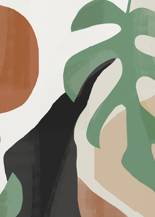 Abstracte kunst tropische bladeren | Canvas