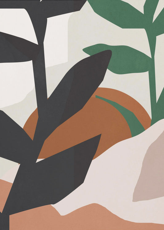 Abstracte kunst tropische bladeren | Poster