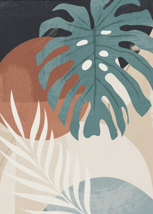 Abstracte kunst tropische bladeren | Poster