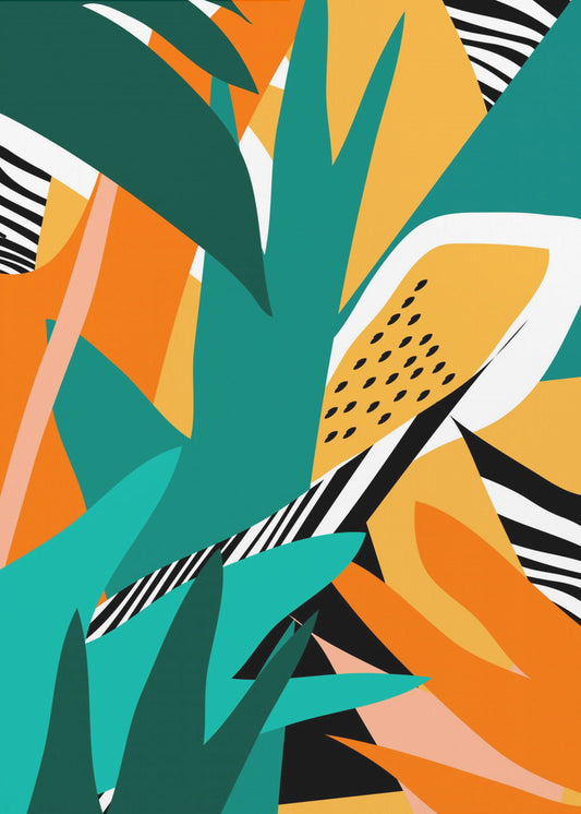 Jungle Abstracte Vorm | Canvas