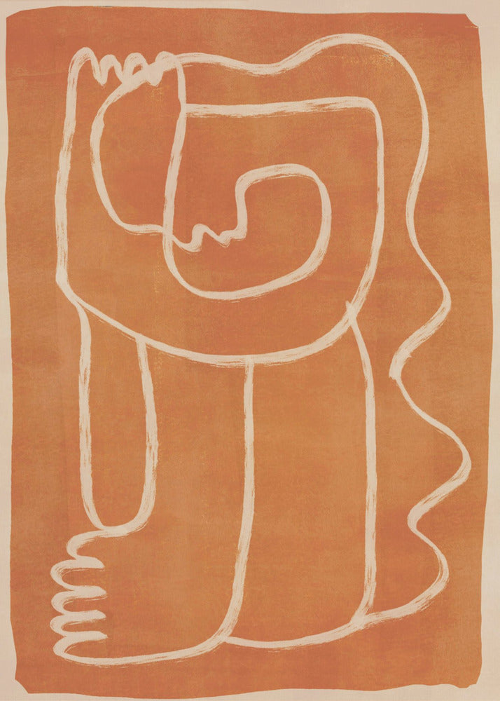 Abstracte lijnkunstfiguur | Canvas