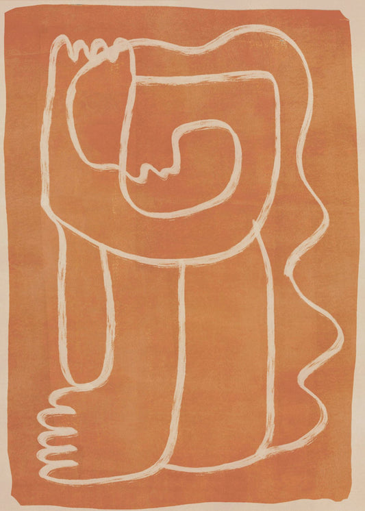 Abstracte lijnkunstfiguur | Canvas