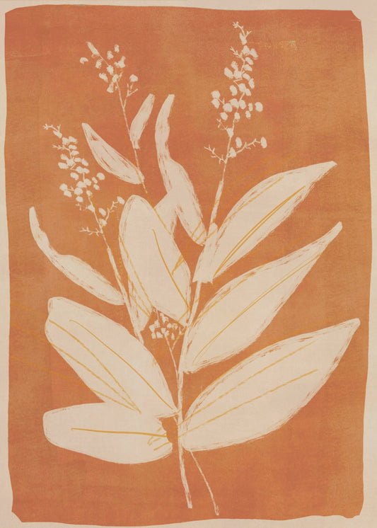 Kleurrijke minimalistische plant | Canvas