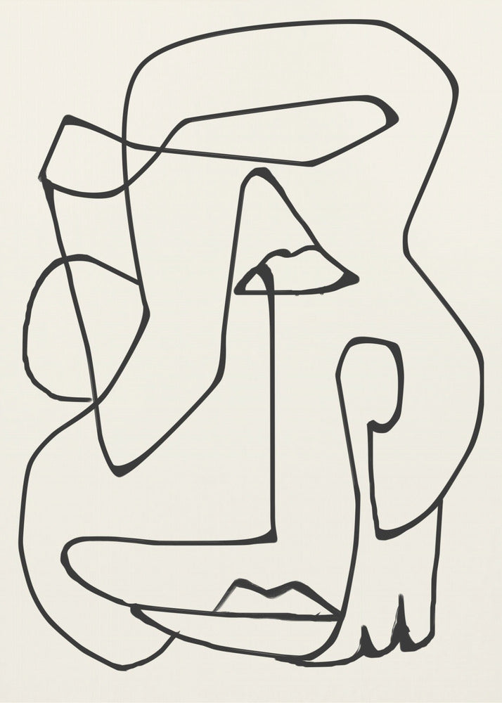 Abstracte lijnkunst | Canvas