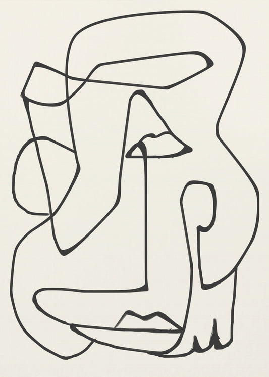 Abstracte lijnkunst | Canvas