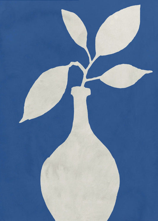 Silhouet van een witte vaas | Canvas