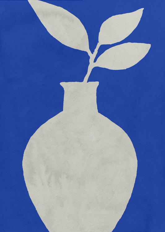 Silhouet van een witte vaas | Canvas