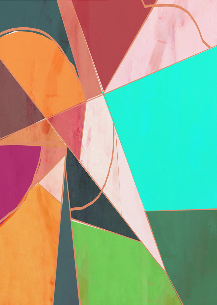 Kleurrijke geometrie abstract | Canvas