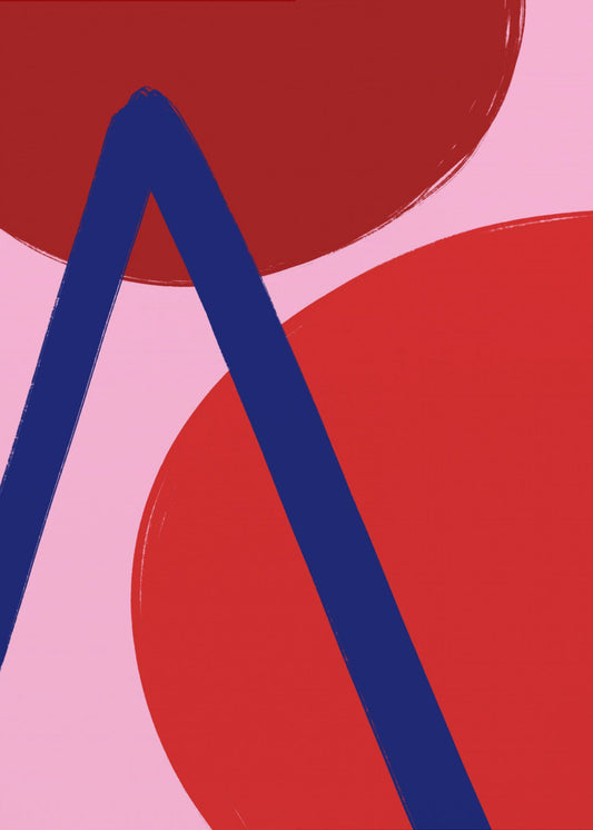 Karmozijnrode geometrie | Canvas