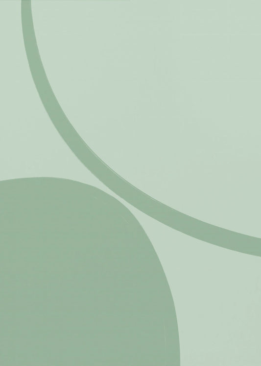 Serene groene rondingen | Canvas