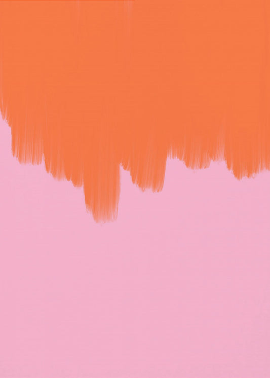 Oranje over bloesem | Canvas