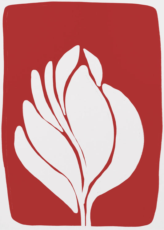 Silhouet van witte bloesem | Canvas