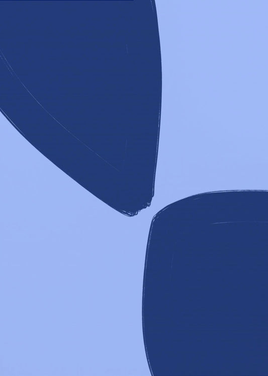 Blauwe Bloemblaadjesvormen | Canvas