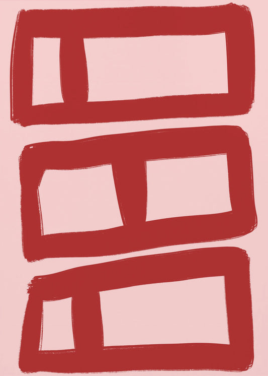 Red Symmetry Blocks | Poster