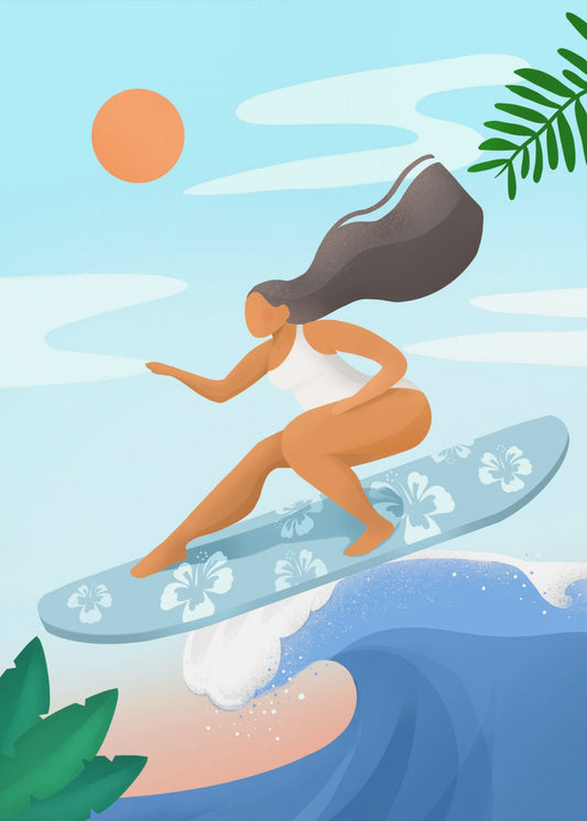 Surfen op de golven | Canvas