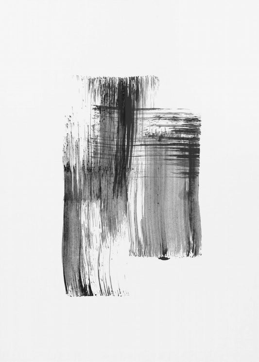 Inkt %22zwart Inktstreken Nr. 01%22 | Canvas