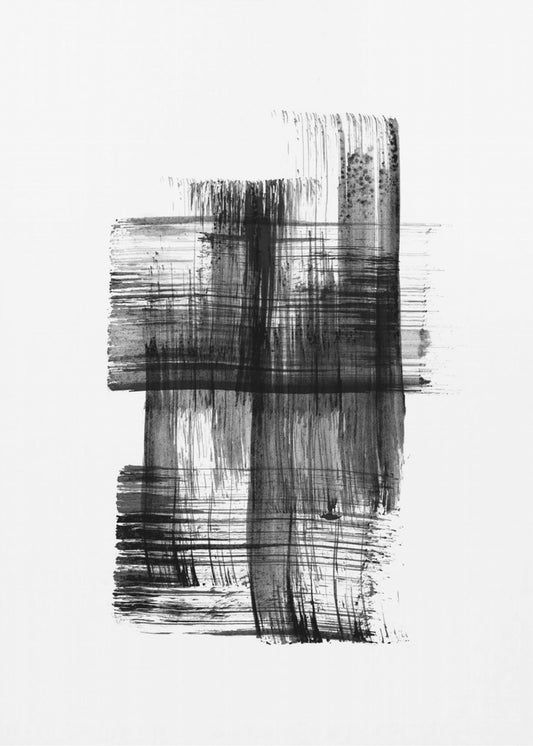 Inkt %22zwart Inktstreken Nr. 03%22 | Canvas