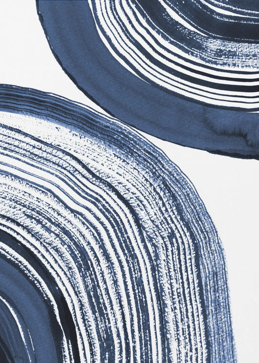 Blauwe concentrische golven | Poster