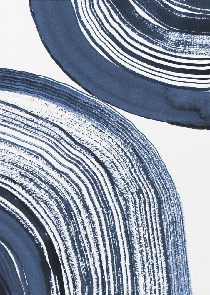 Blauwe concentrische golven | Canvas