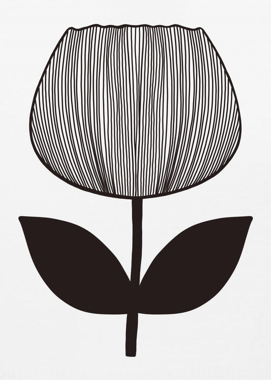Monochroom Bloesem | Canvas