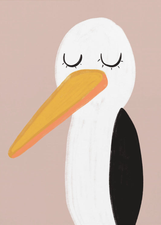Peaceful Stork With Closed Eyes | Poster