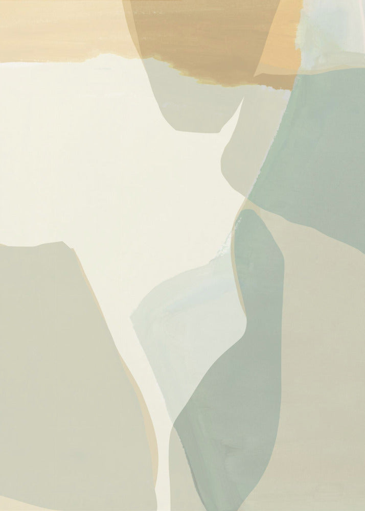 Abstracte vormen in zachte neutrale tinten | Poster