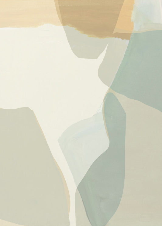 Abstracte vormen in zachte neutrale tinten | Poster