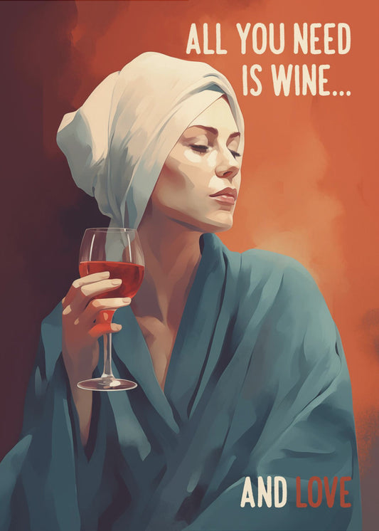 Alles wat je nodig hebt is wijn | Canvas