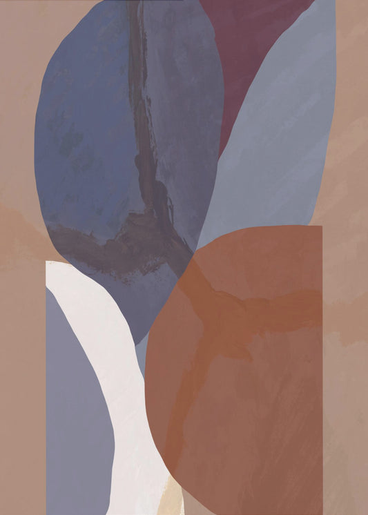 Geometrische vormen in gedempte kleurrijke tinten | Poster