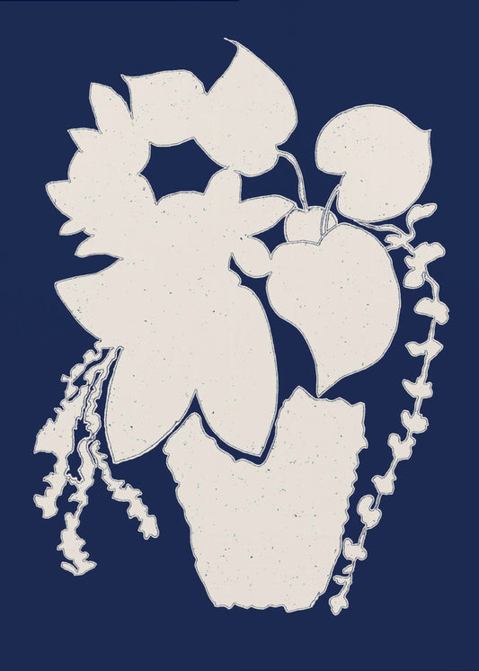 Bloemensilhouet van een plant | Canvas